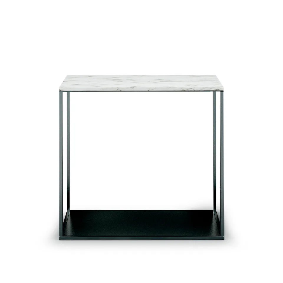 York Sidetable Frame, Anthracite, White Marble Top