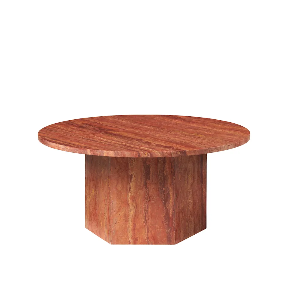 Epic Coffee Table, Round Ø80, Red Travertine Stone