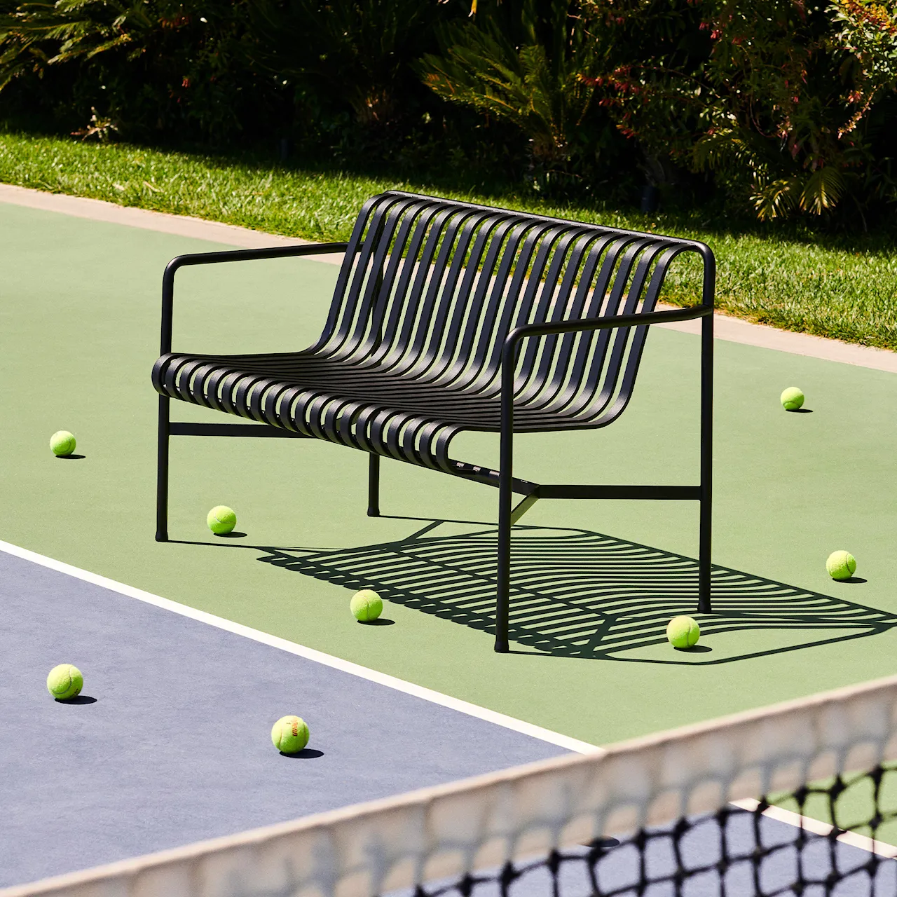 Palisade hagebenk med armlener - Olive