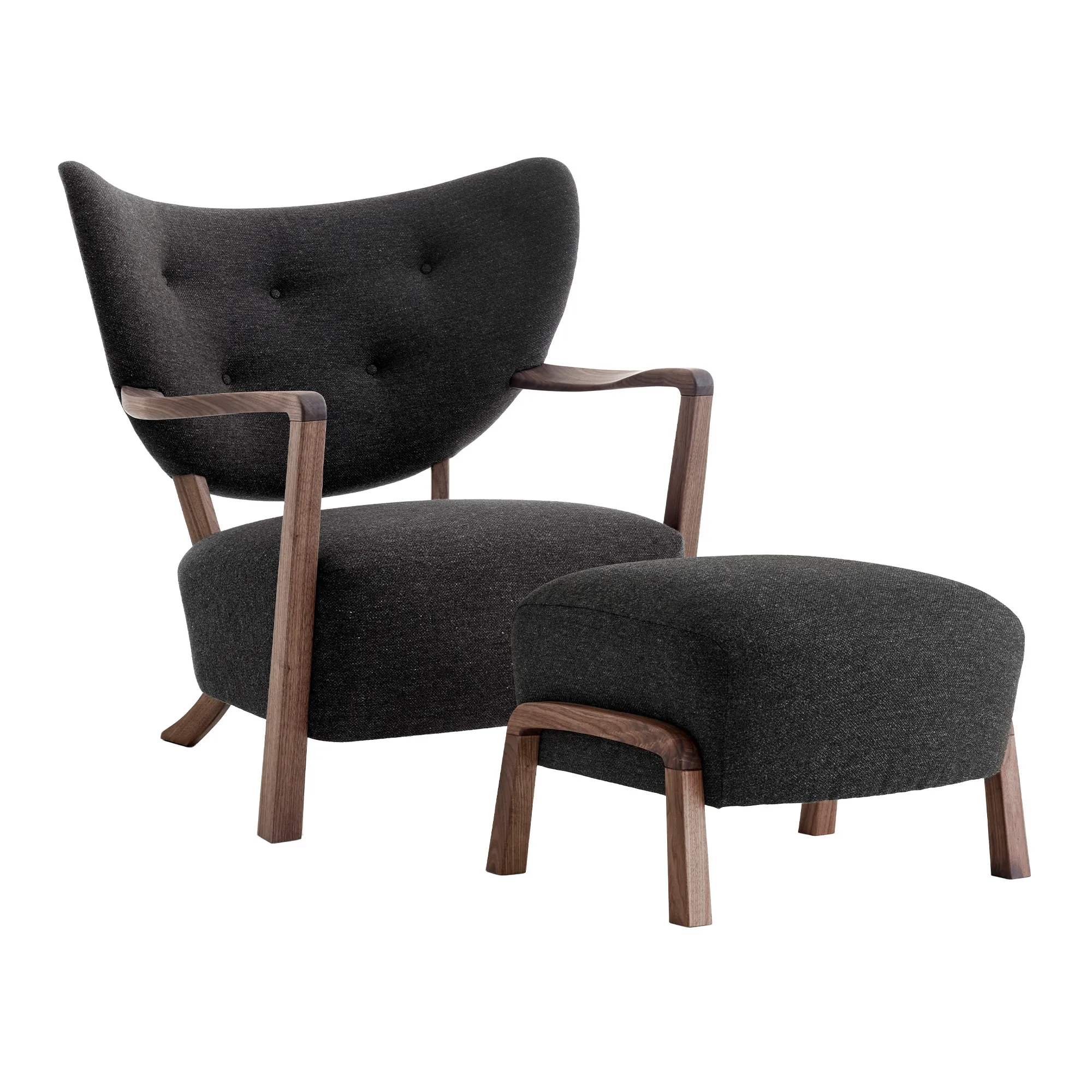 Wulff Lounge Chair ATD2  Pouf ATD3 - Walnut - 1
