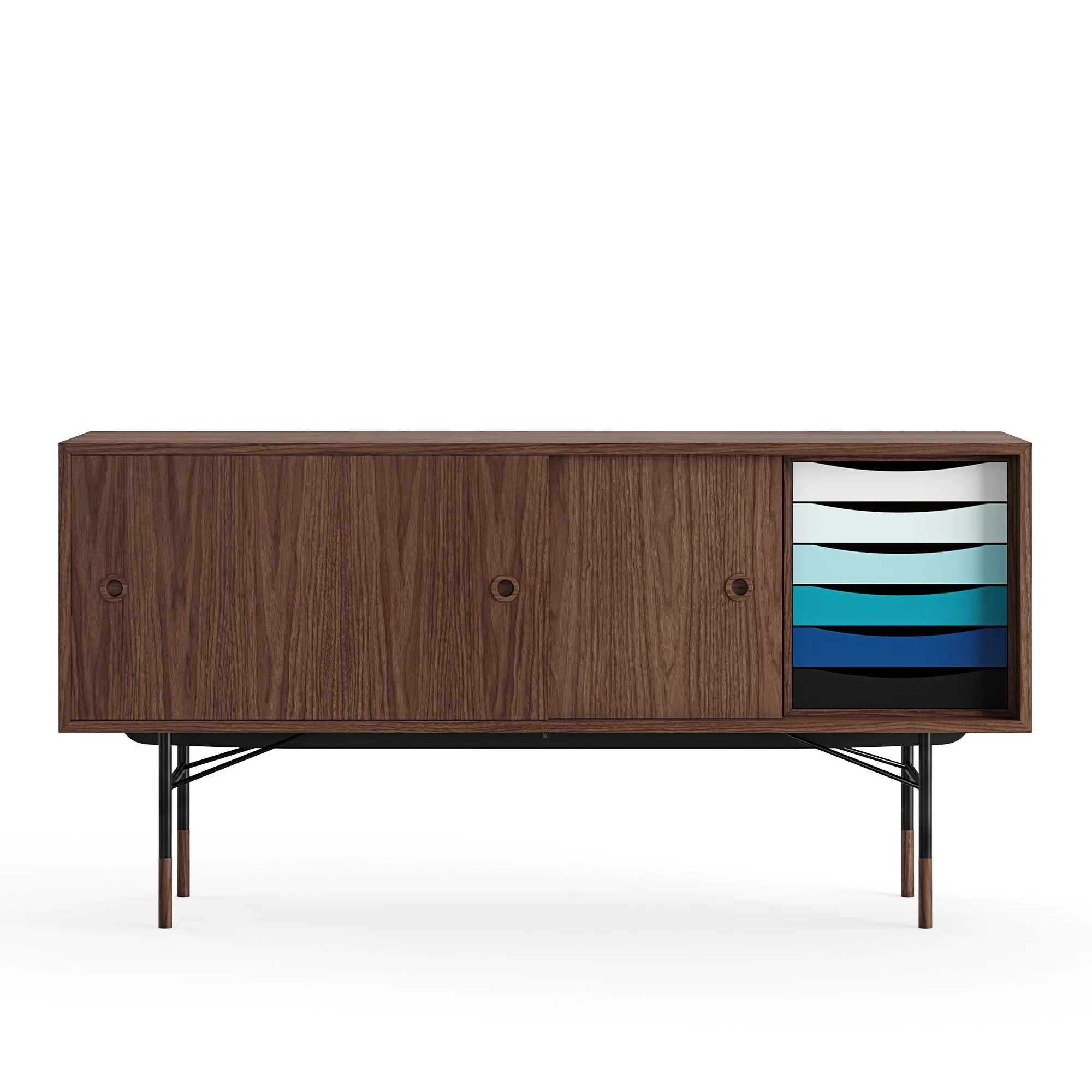 Sideboard Cold med lådor Walnut Veneer - 1