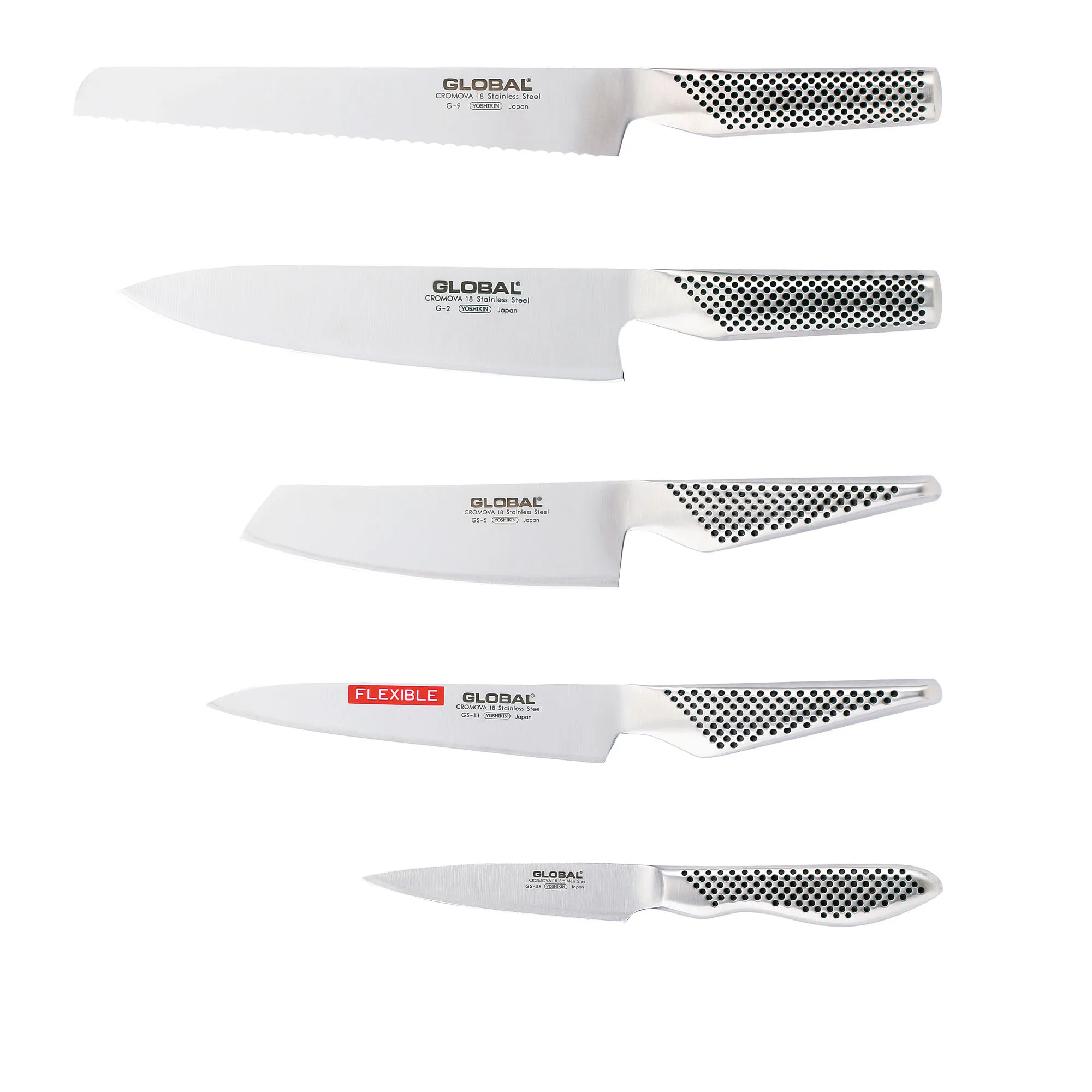 Knivsett 5 deler G-2, 9, GS-5, 11, 38 - 1