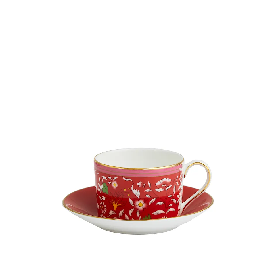 Wonderlust Crimson Jewel Teacup  Saucer