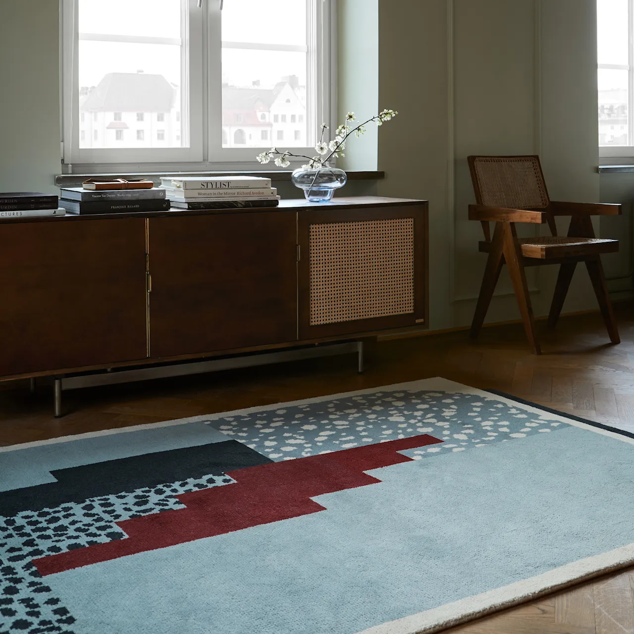 Art Deco 1 Blue ullteppe