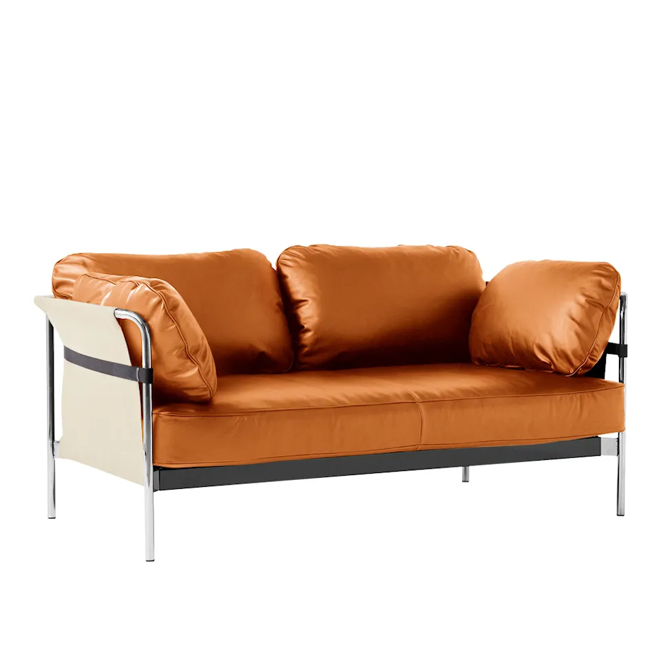 Can 2-seters sofa Chrome/Natural