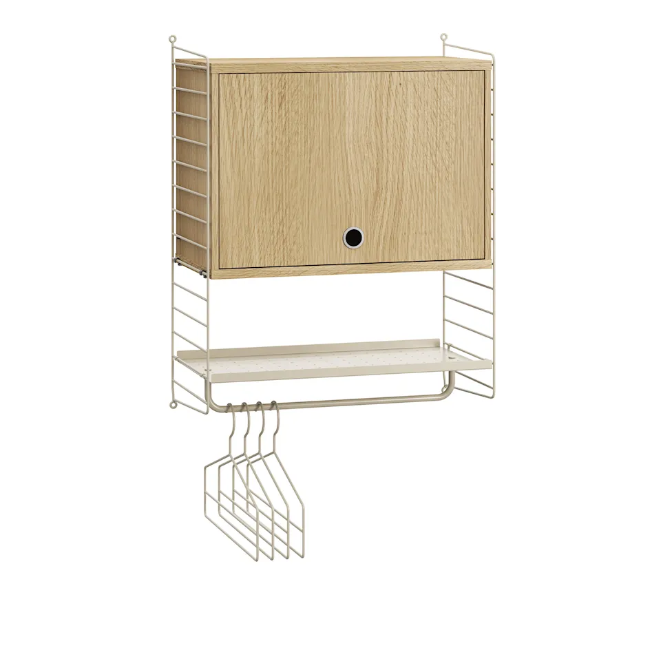 Gang hyllesystem V eik/beige