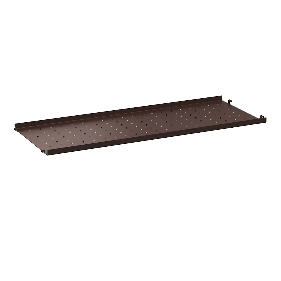 Metallhylle 78x30cm lav kant mørk brun