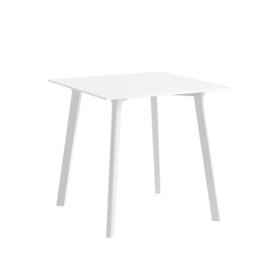 CPH Deux 210 2.0 Table Pearl White Lacquered Beech Frame L75 X W75 X H73 Pearl White Top Pearl White Lacquered Beech Edge