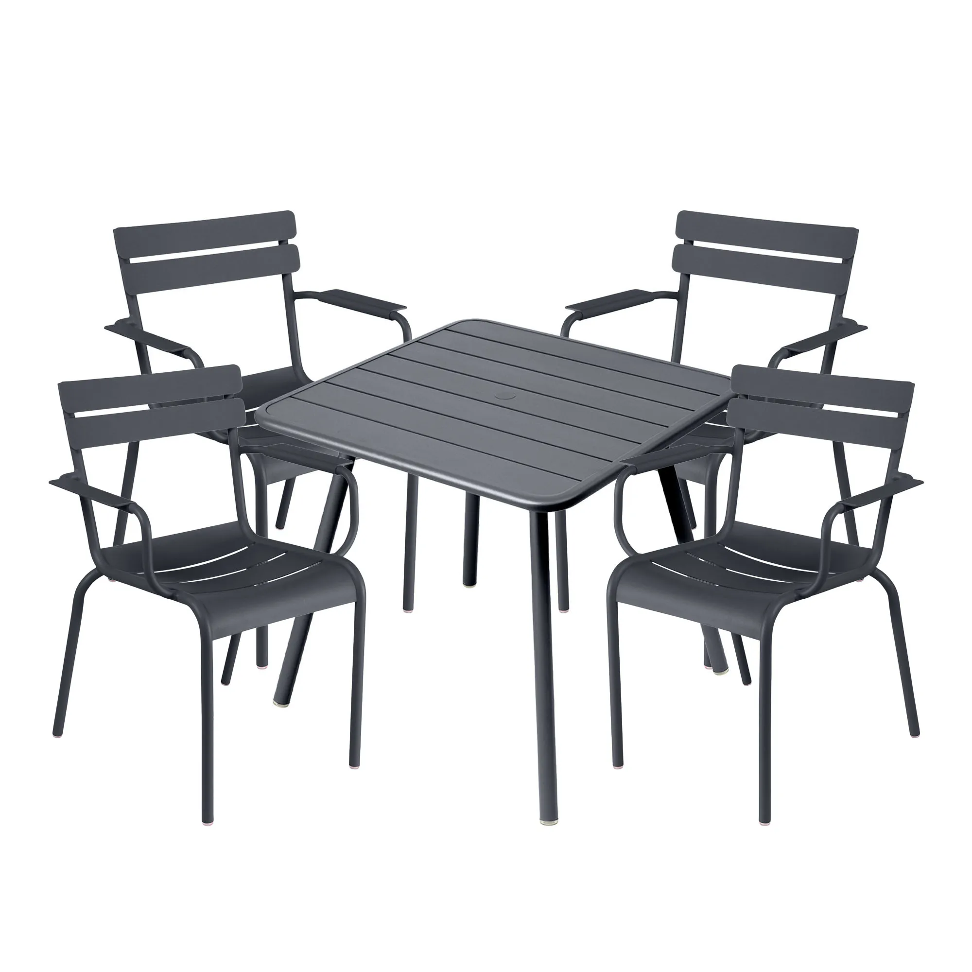 Luxembourg spisegruppe firbent bord & 4 karmstoler - 1