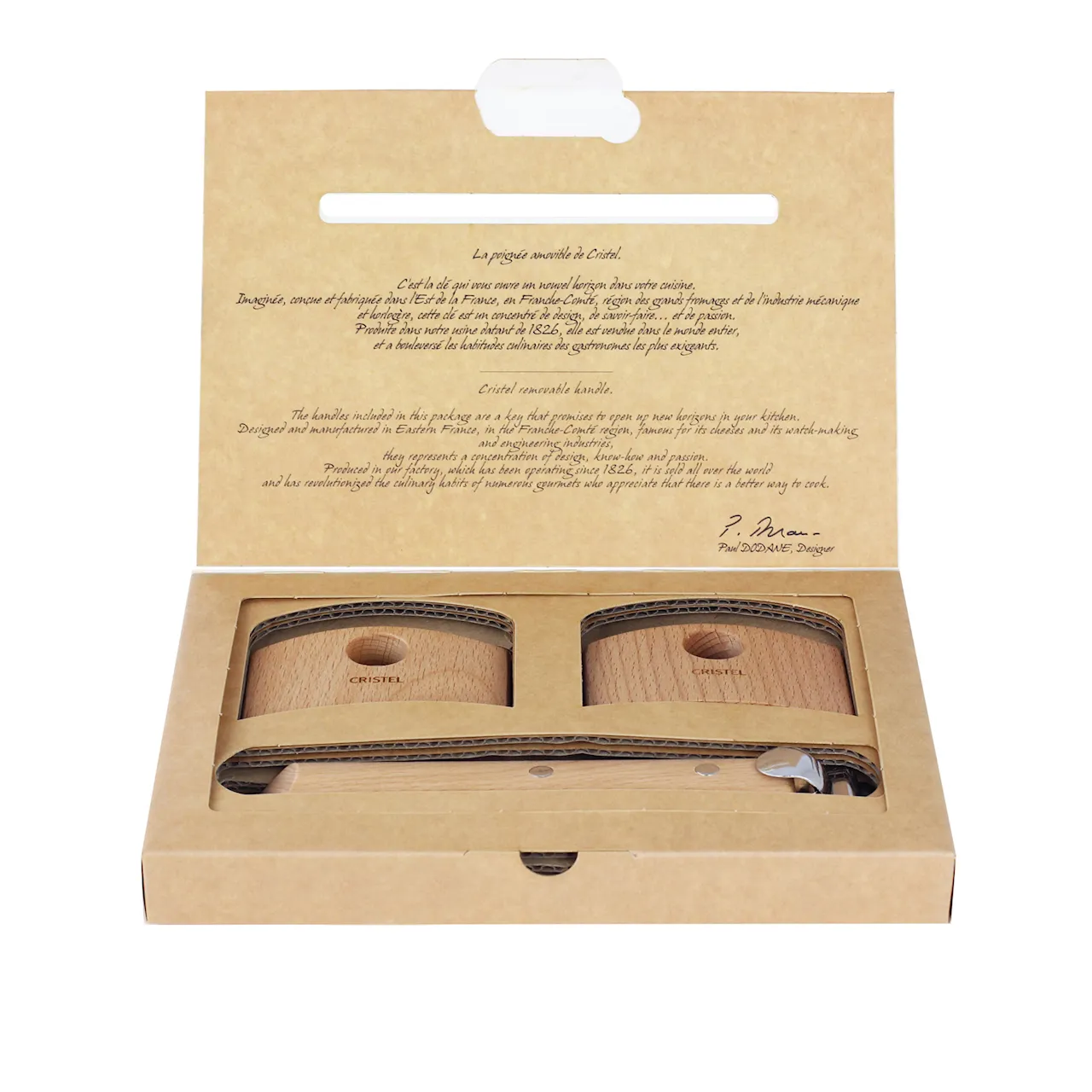 Casteline Removable Set 1 Handle And 2 Side Handles - Olive Wood