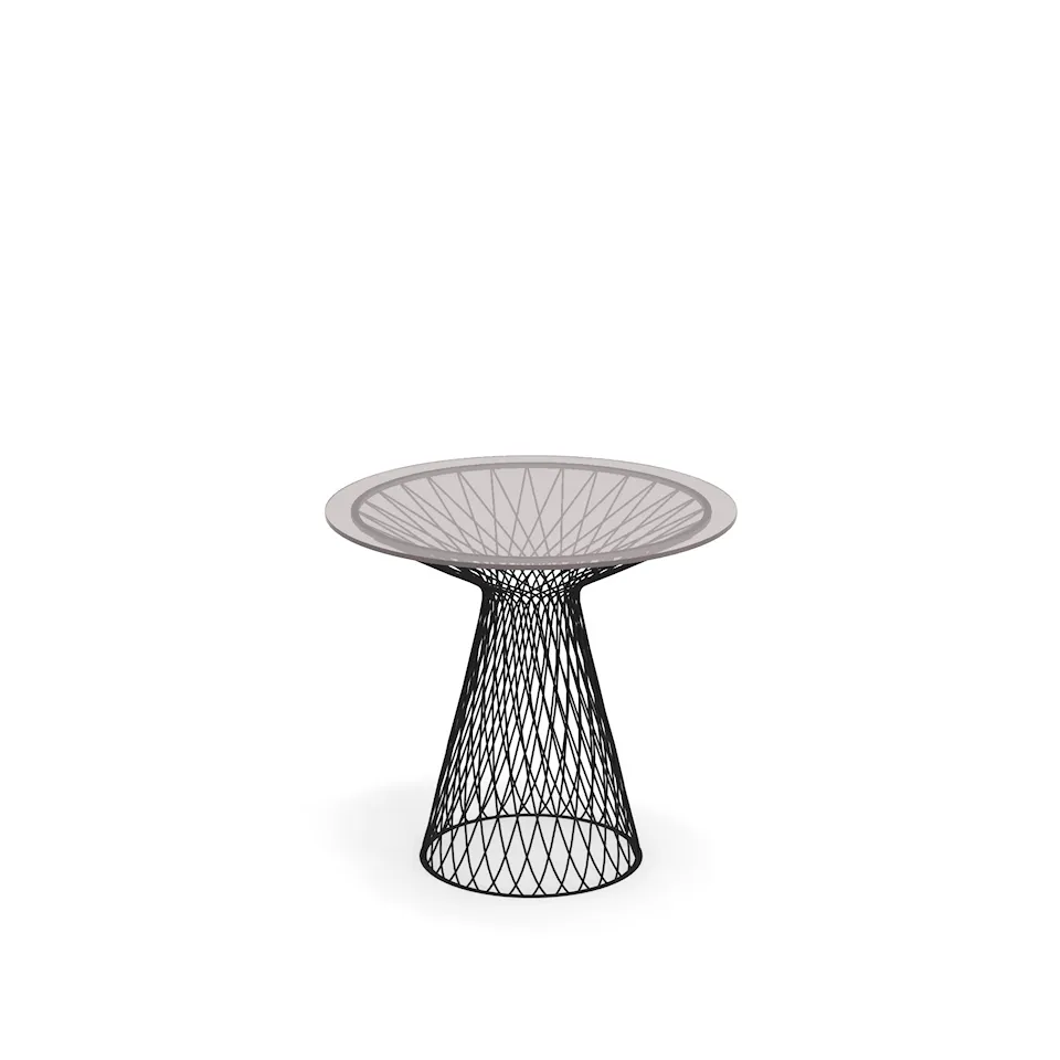 Heaven Round Table Ø80, Frame: Black, Top: Transparent Glass