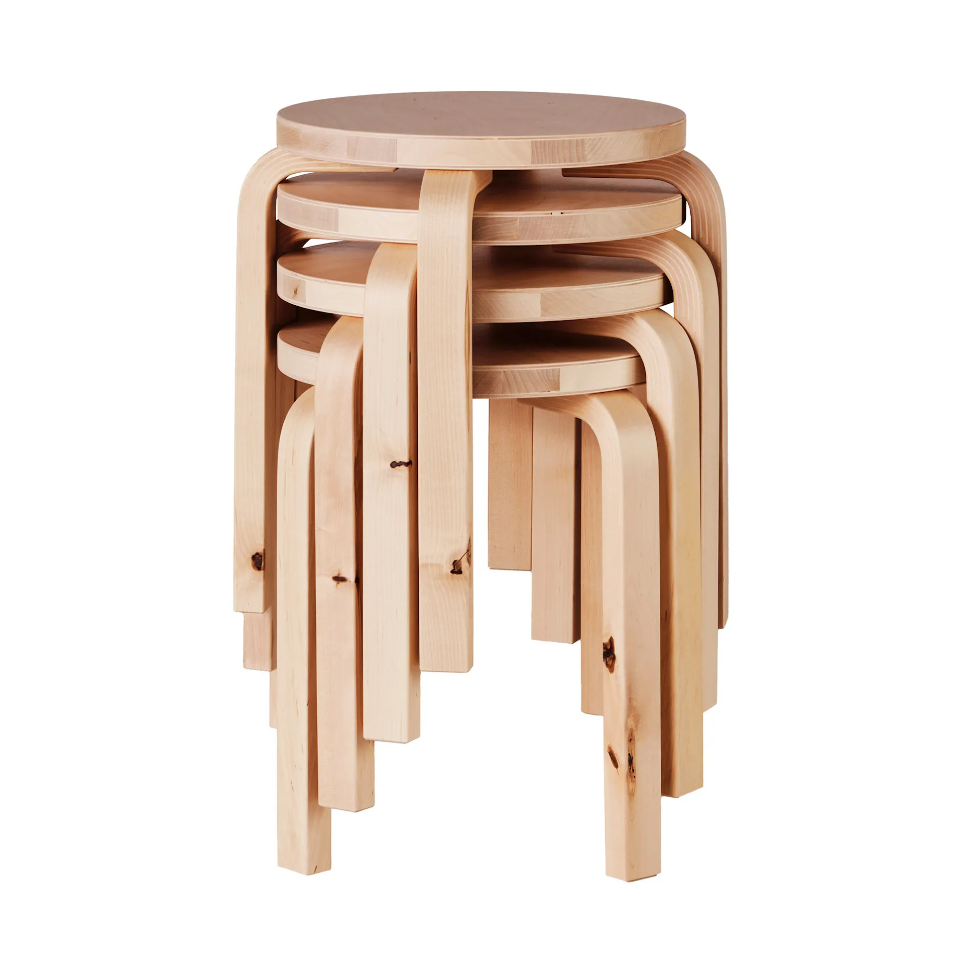 Spesialutgave av Stool E60 Wild Birch, signert Formafantasma - Artek - Alvar Aalto - NO GA