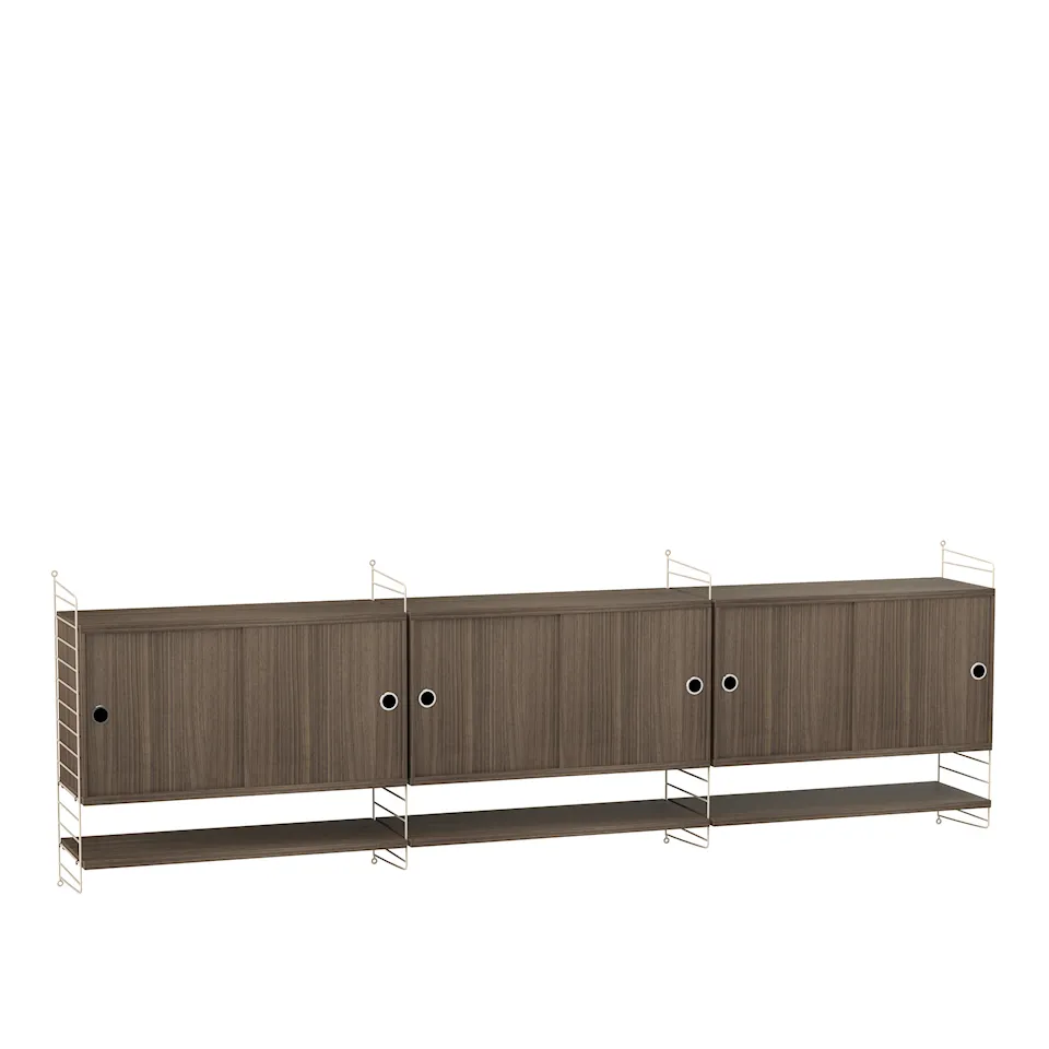 Stue hyllesystem F valnøtt/beige