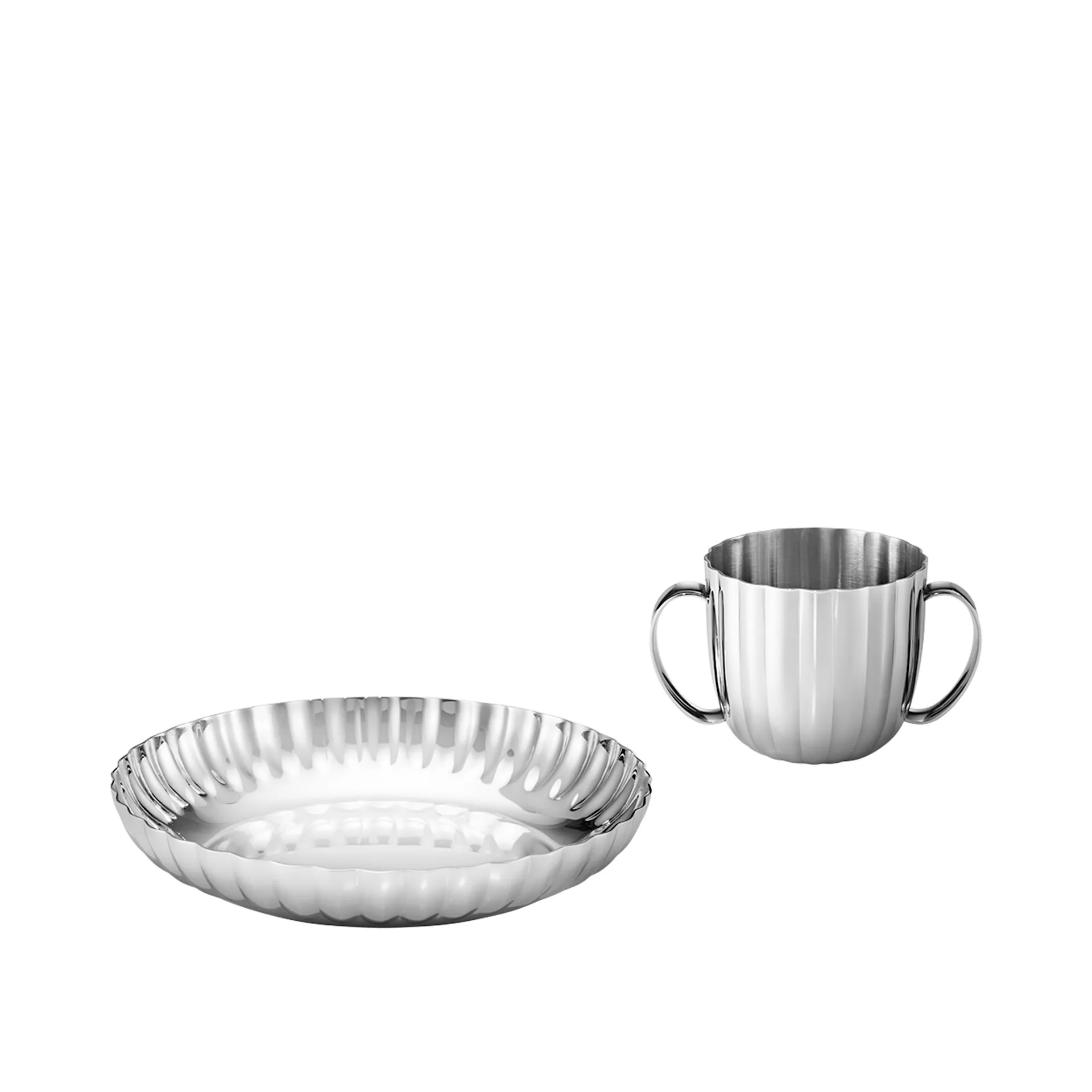 Bernadotte Child Set Deep Plate & Cup - Georg Jensen - Sigvard Bernadotte - NO GA