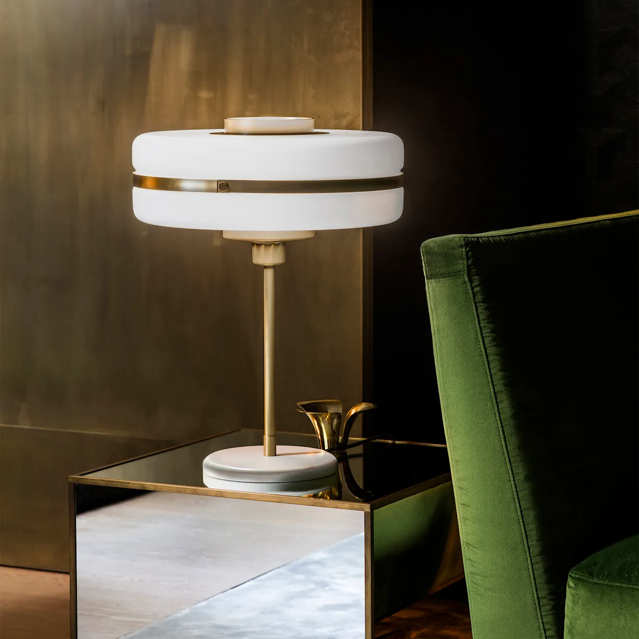 Masina Table Lamp, Brass/Opal