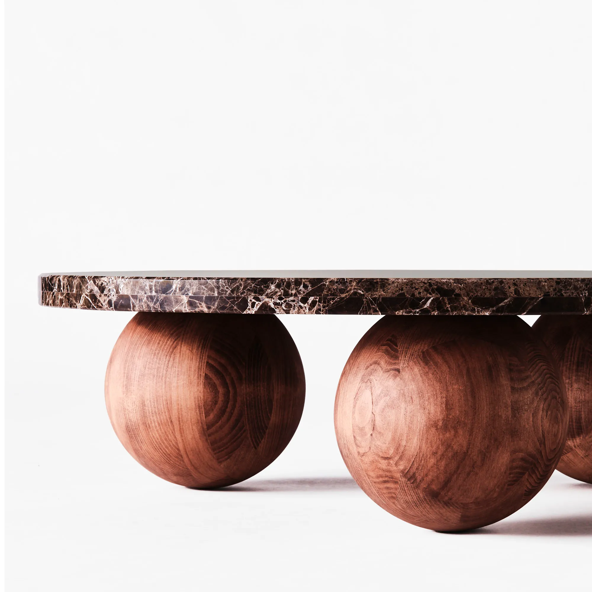 Sphere Sofa Table Round Dark Emperador - 4