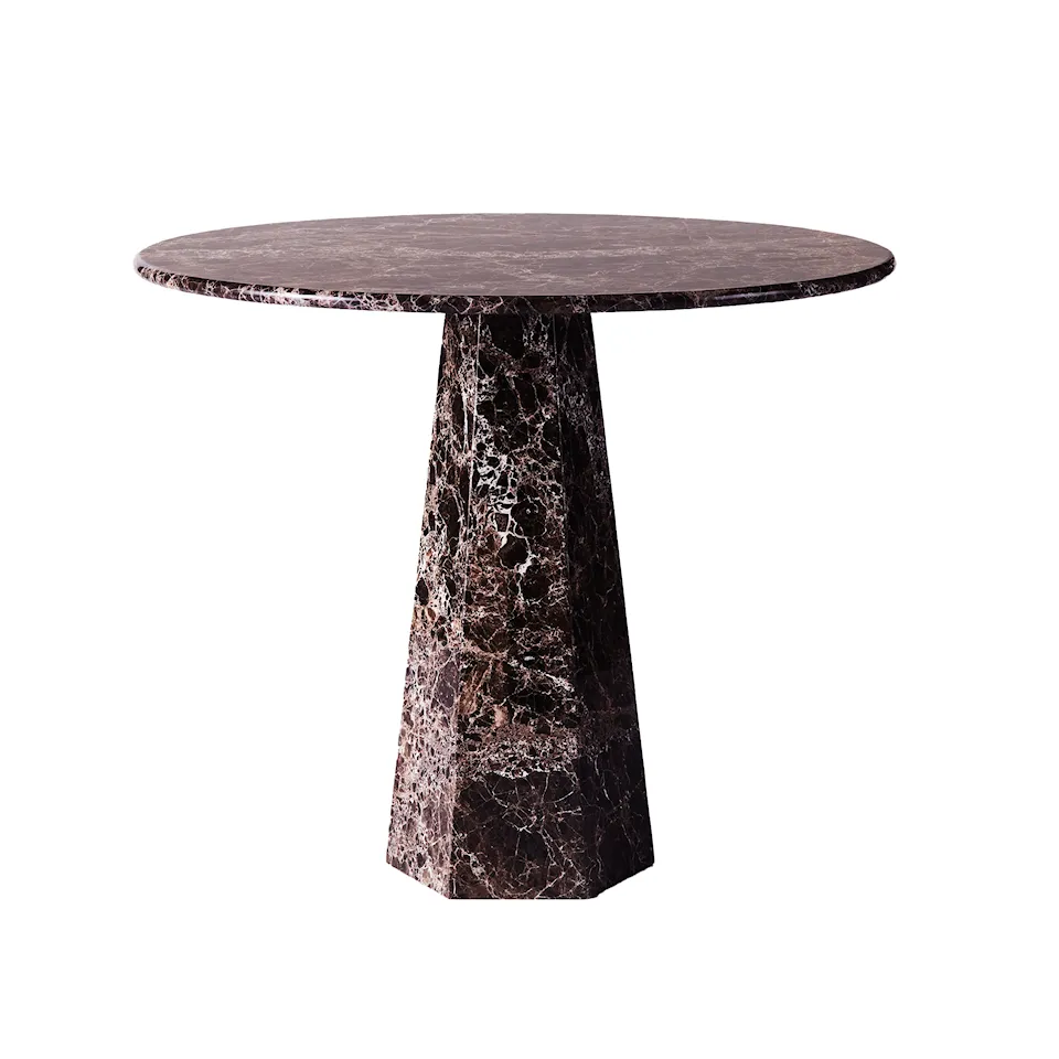 Hexagon Dining Table, Ø120 Marrone Emperador