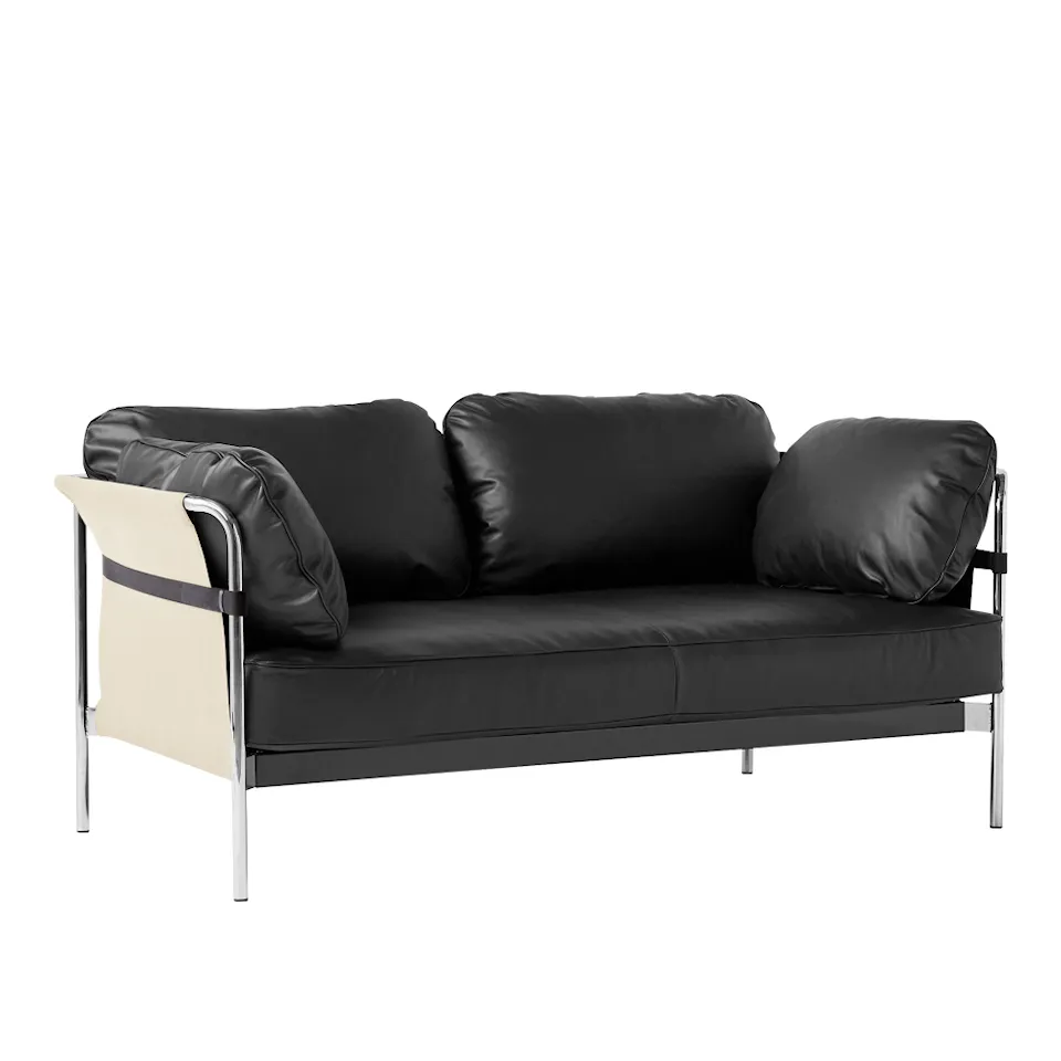 Can 2-seters sofa Chrome/Natural