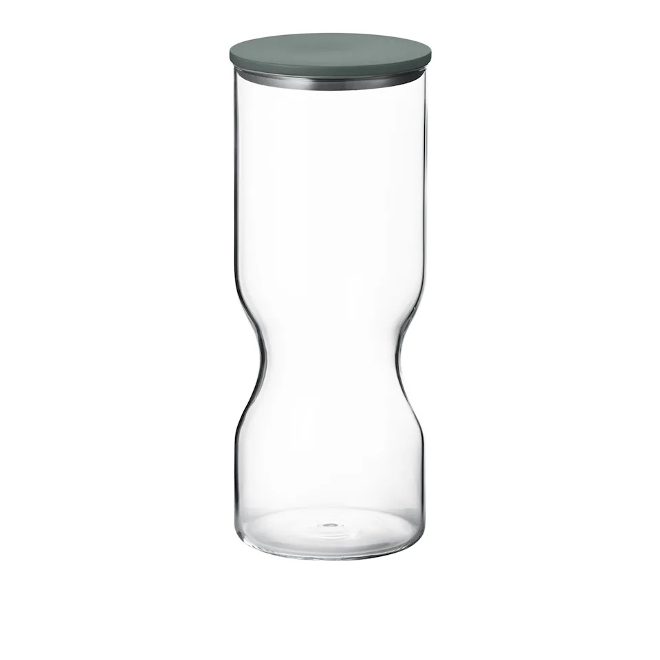 Alfredo beholder Large 1,5 L glass grønt rustfritt stållokk