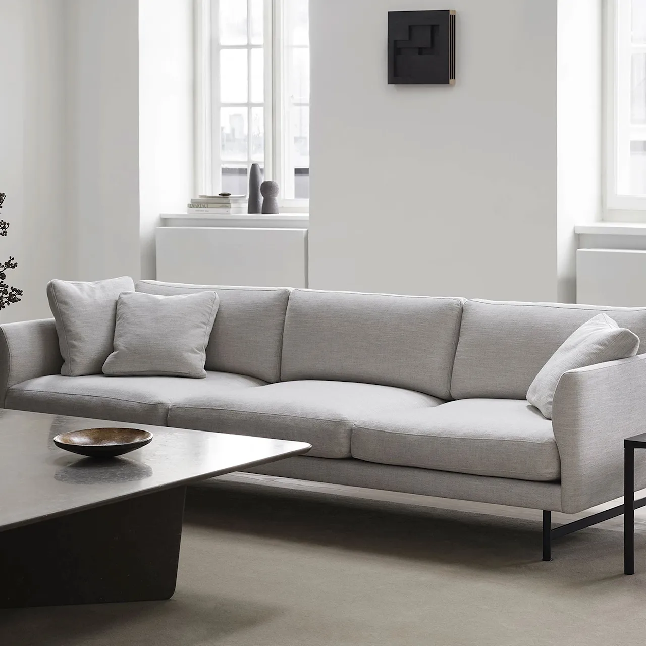 Calmo 3-seters sofa matt krom