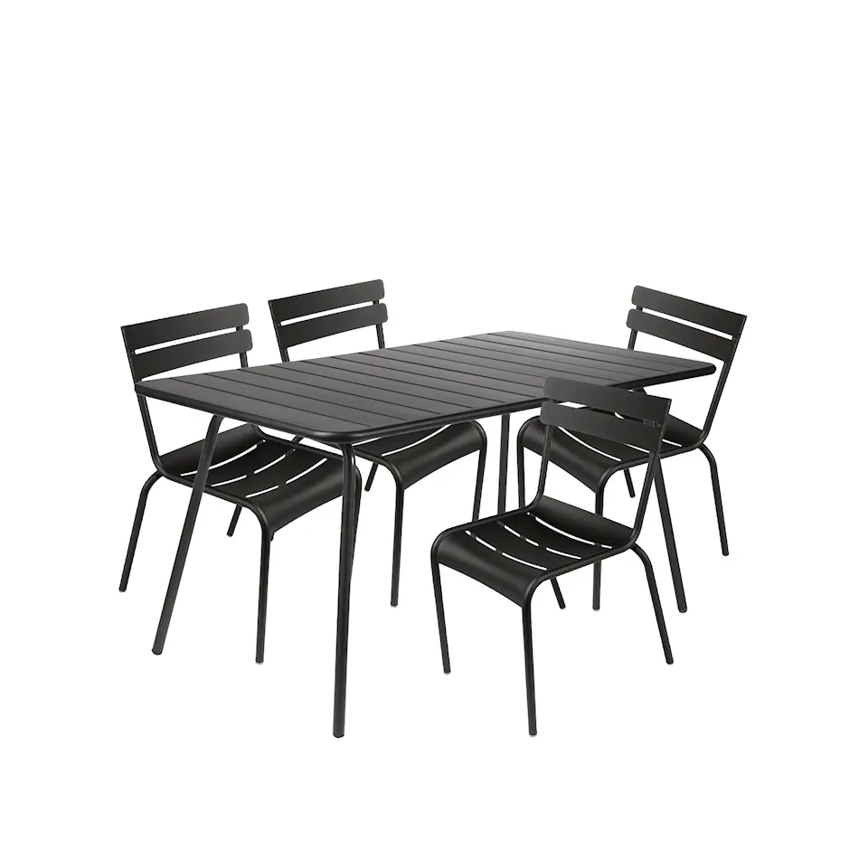 Luxembourg spisebordsett 143 x 80 cm og 4 stoler