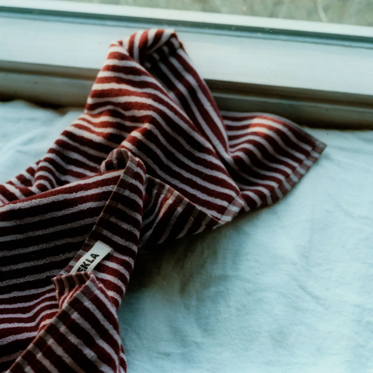 Terry Towel Red & Rose Stripes