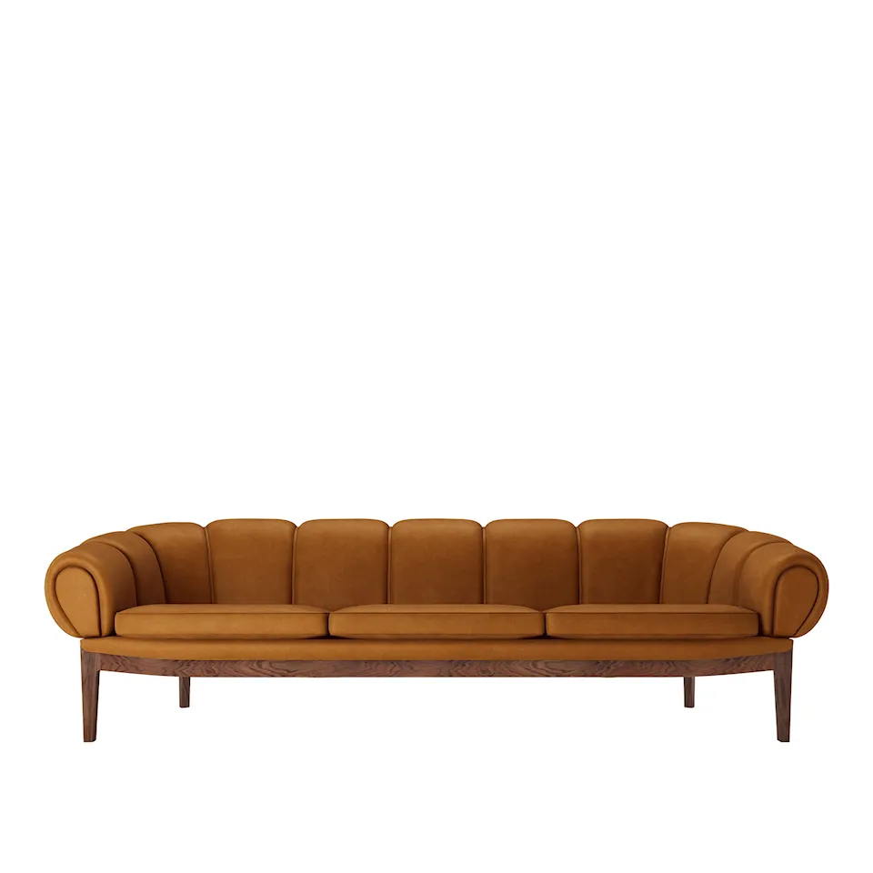 Croissant 3-seters sofa valnøtt