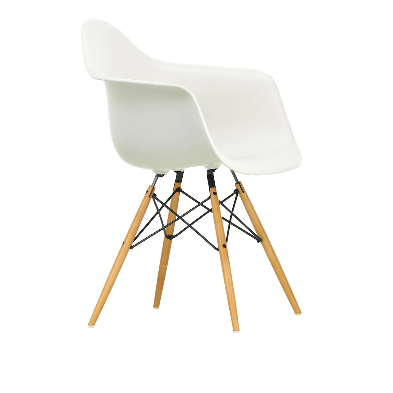 Eames Plastic Armchair DAW - 11 Pebble - Dark Maple