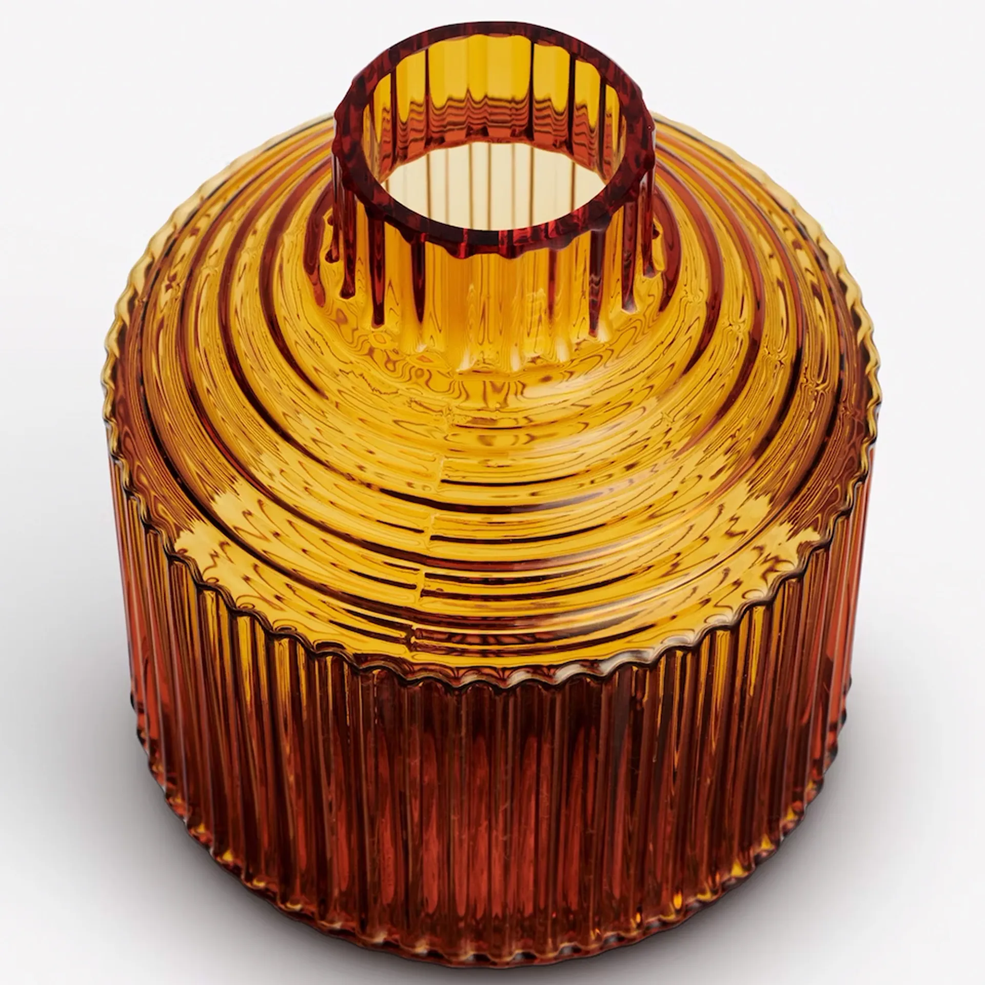 Paviljong Vase 134 mm - Mørk Amber - Kosta Boda - NO GA