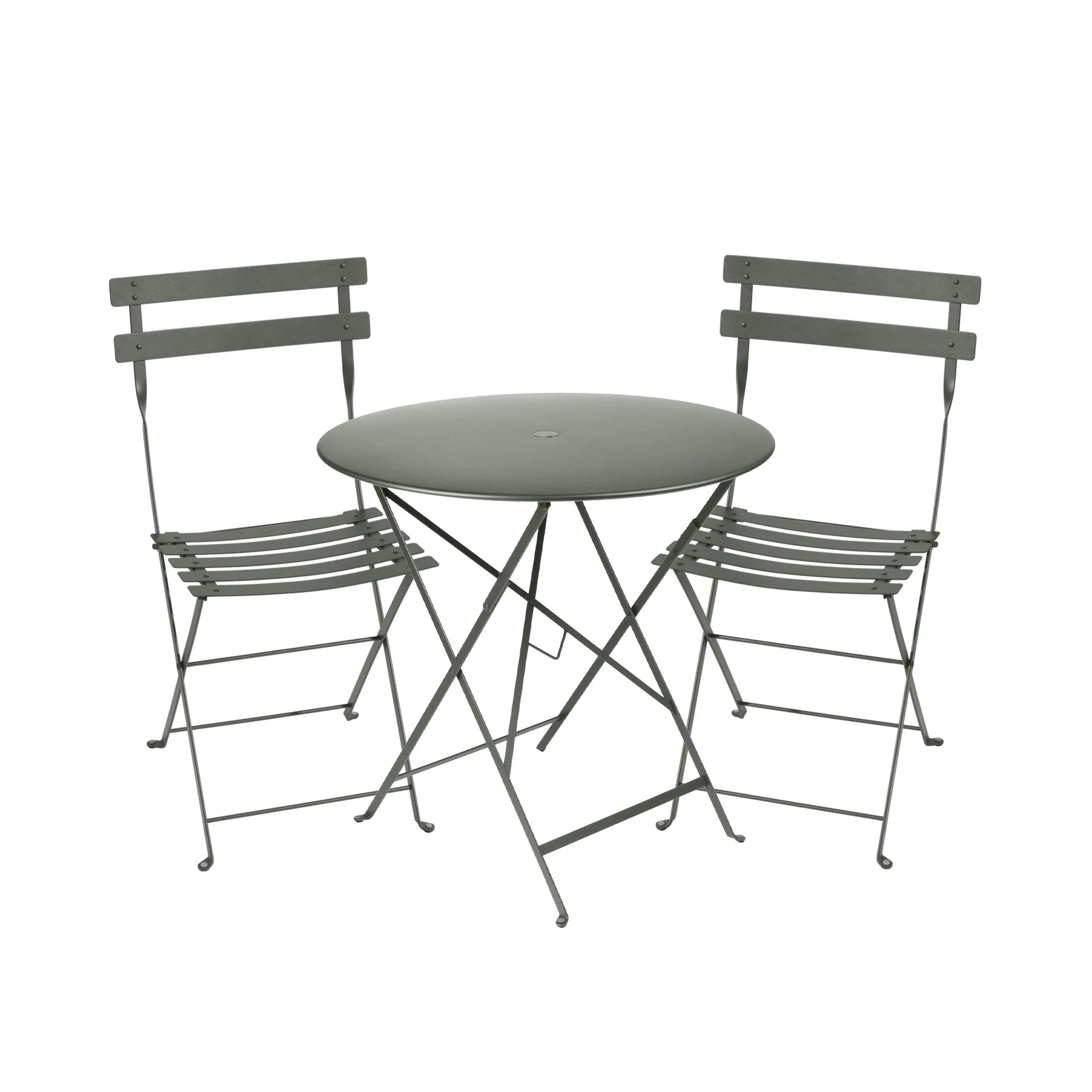 Bistro spisegruppe bord 77cm & 2 metall stoler - 1