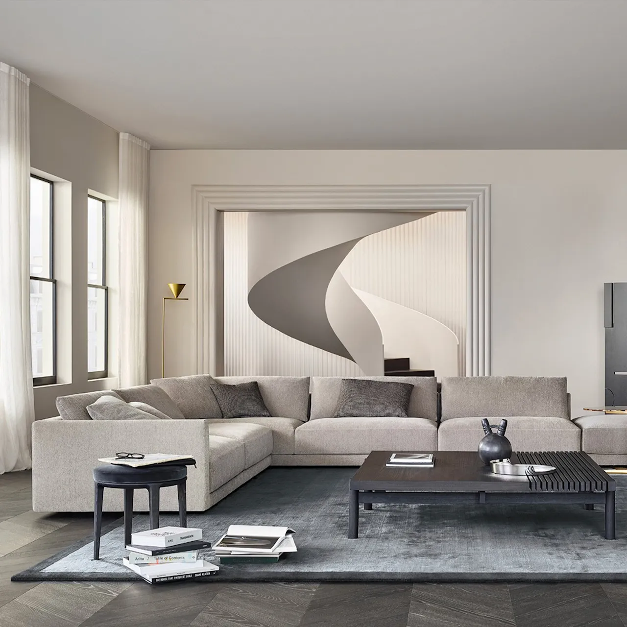 Frame teppe 300x300 cm Carbone