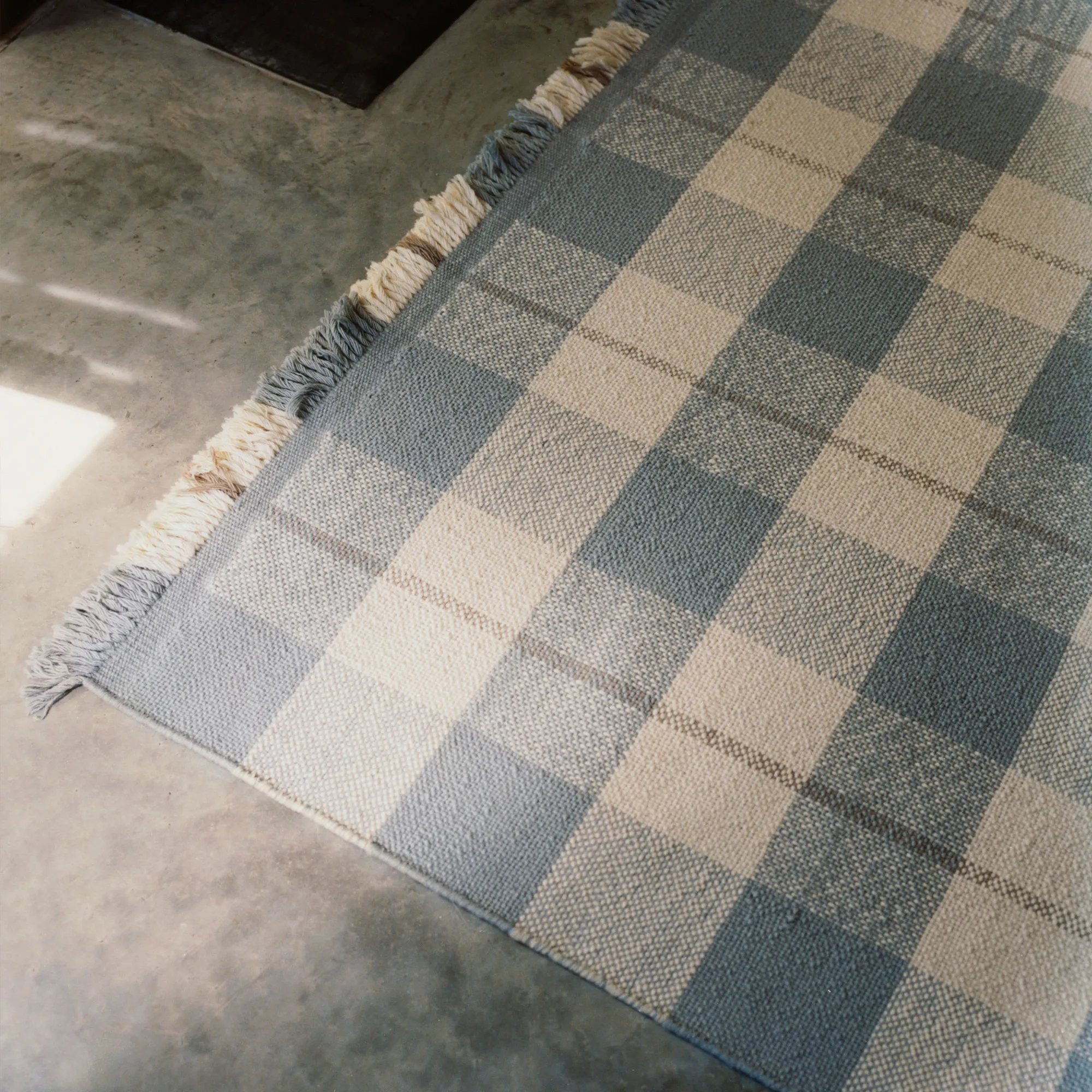 Plaid Blue/Cream ullteppe - 3