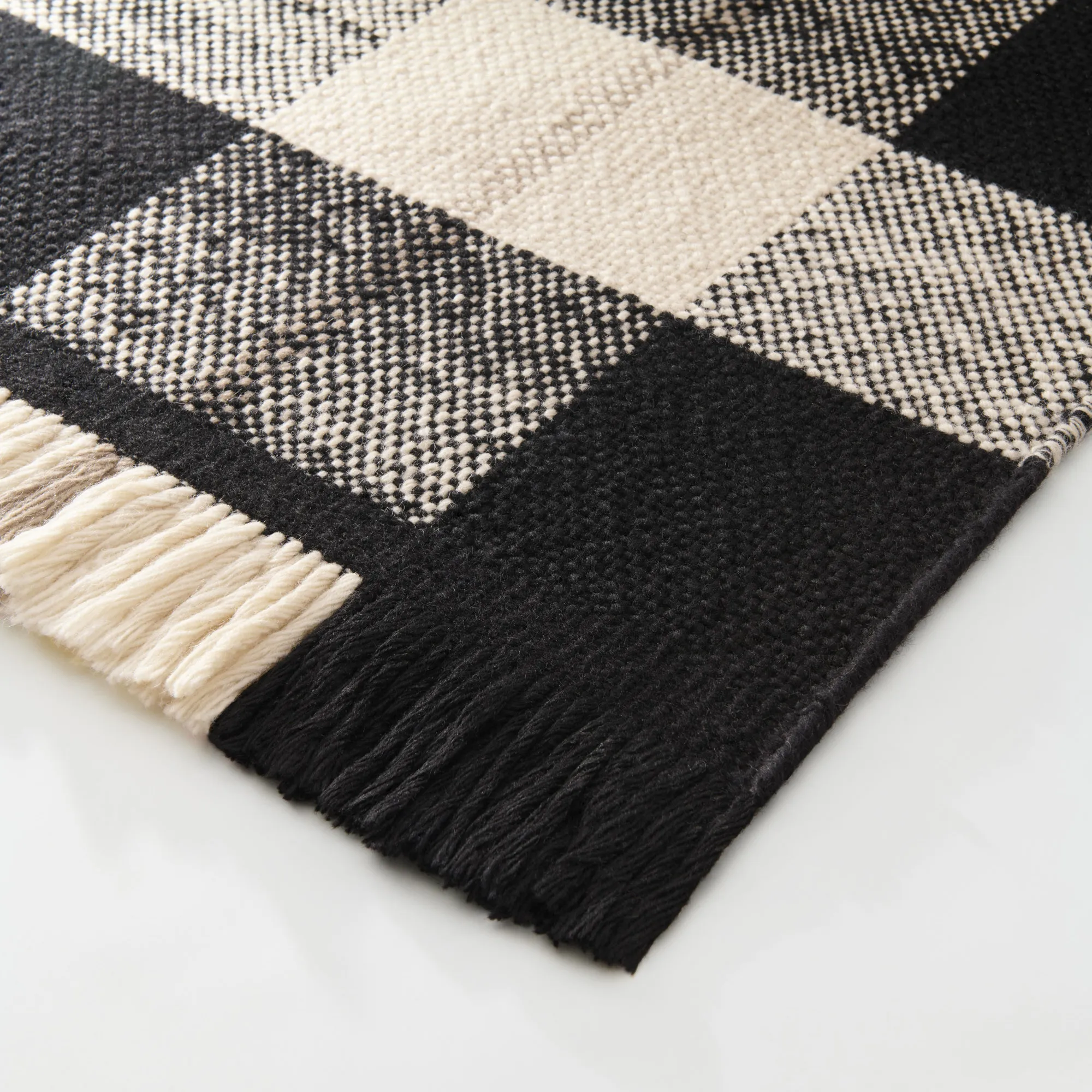 Plaid Black/Cream ullteppe - 6