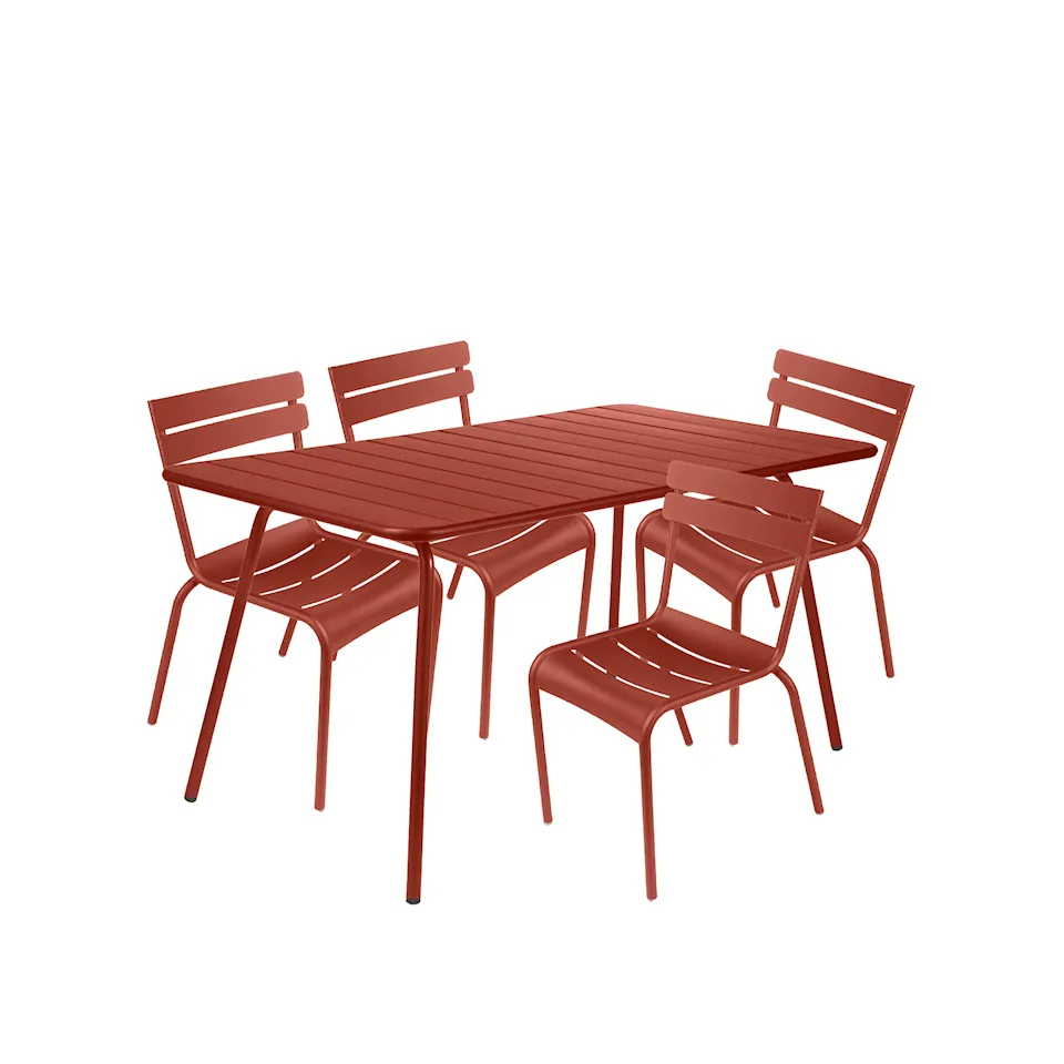 Luxembourg spisebordsett 143 x 80 cm og 4 stoler
