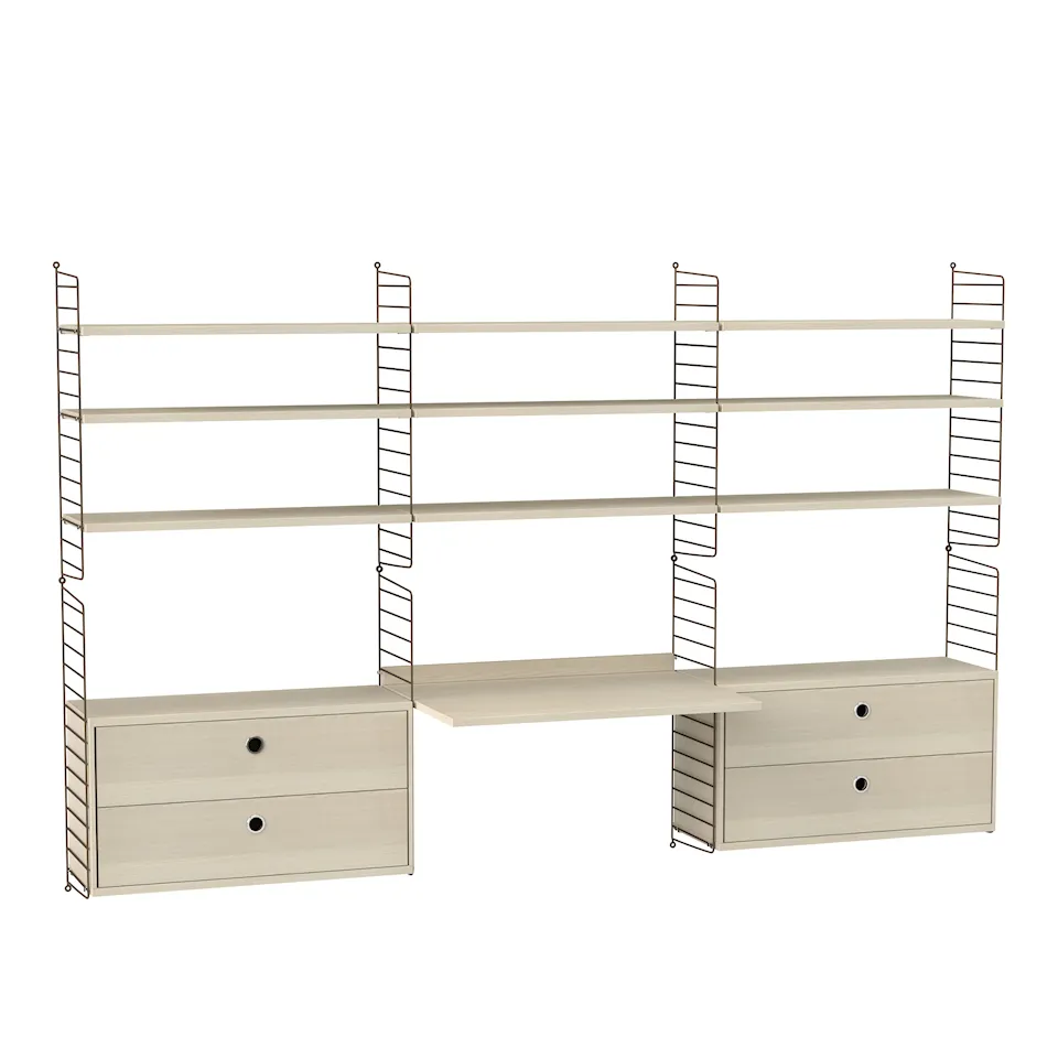 Kontor hyllesystem F ask/brun