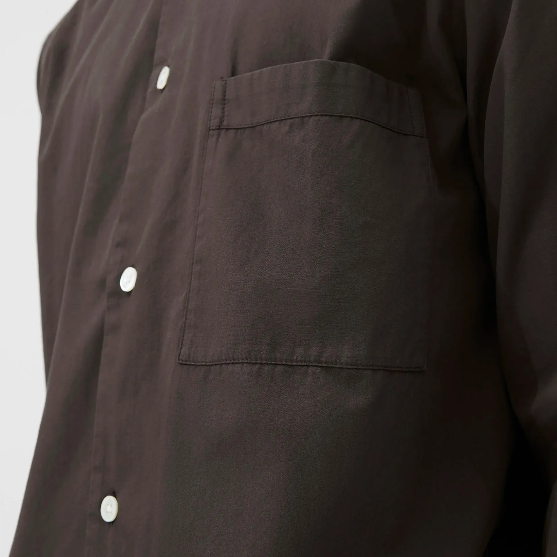 Poplin Pyjamas Shirt Coffee - TEKLA - NO GA