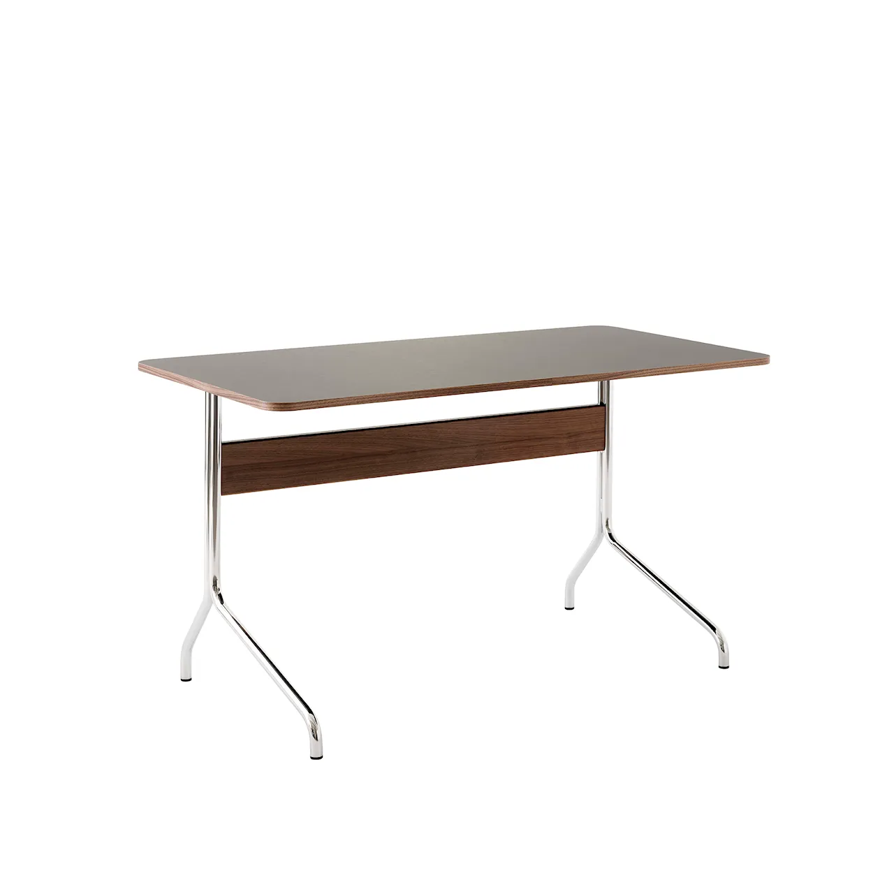 Pavilion Desk AV16, 130x65 cm, Linoleum Black 4023/Black Oak/Black Legs