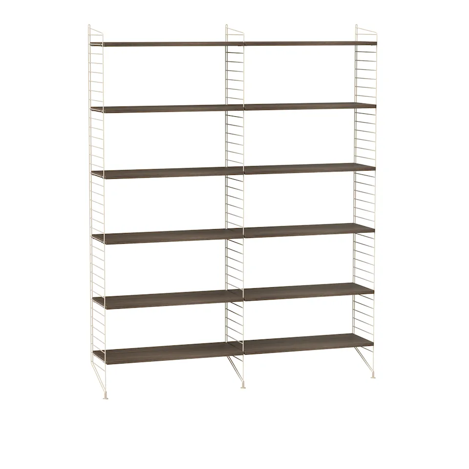 Stue hyllesystem A valnøtt/beige