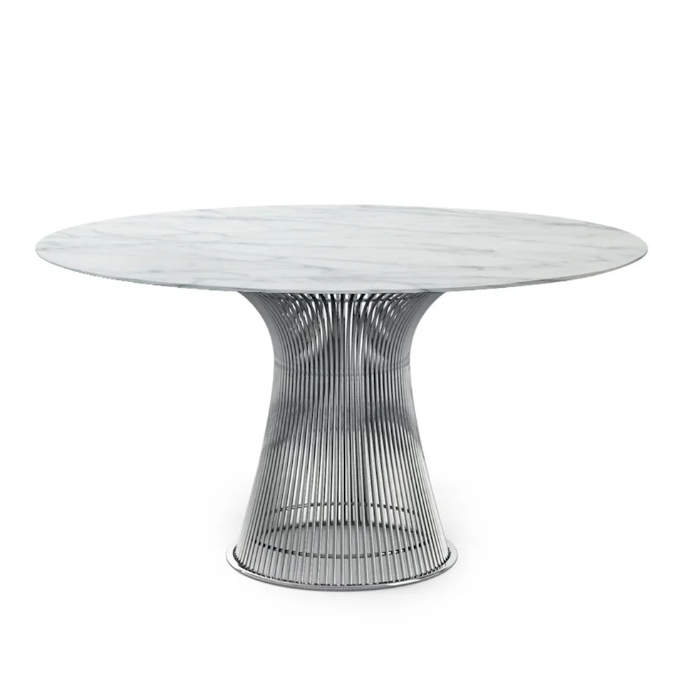 Platner spisebord polert nikkel