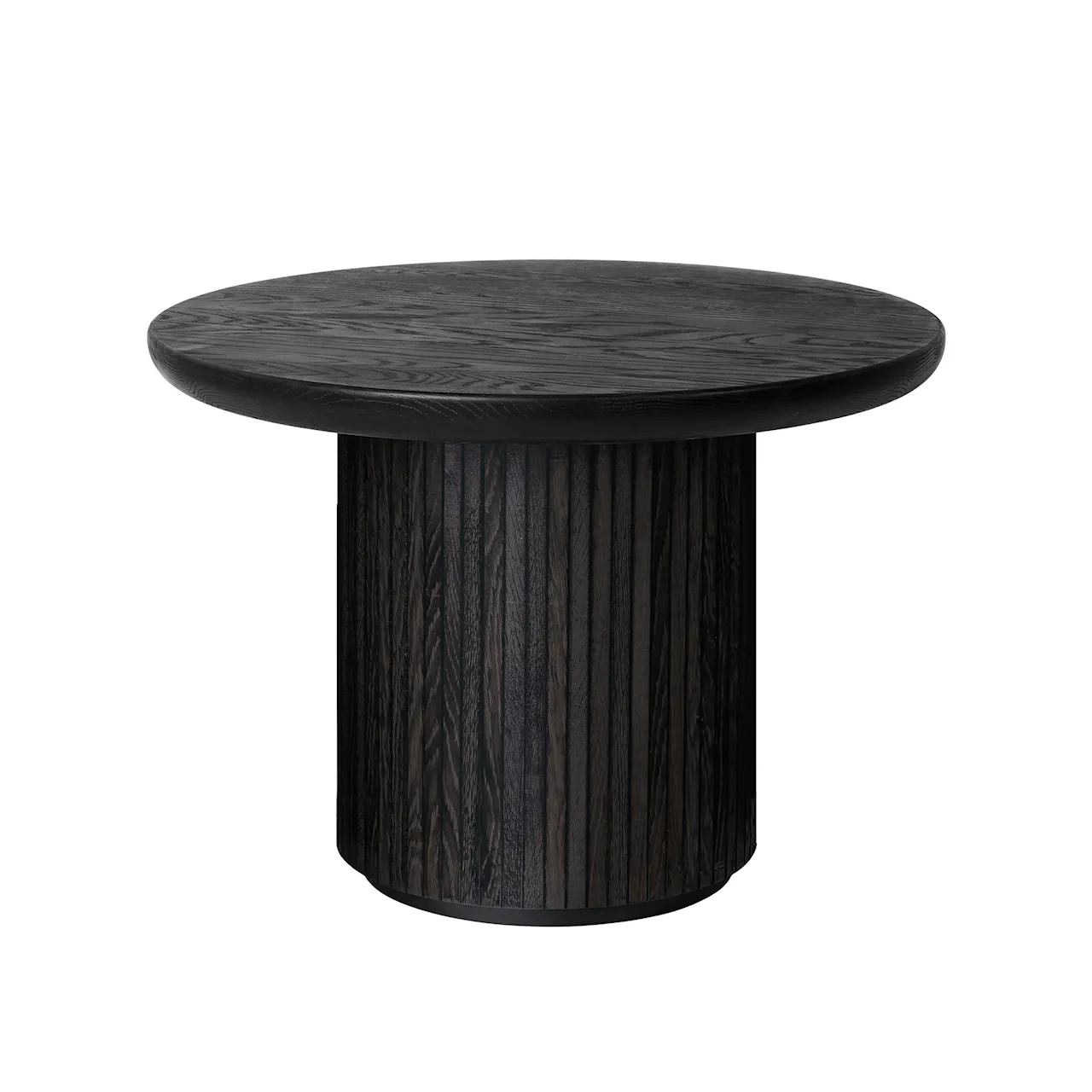 Moon Coffee Table Round H45 x Ø150, Brown/Black Stained Veneer Oak Lacquered