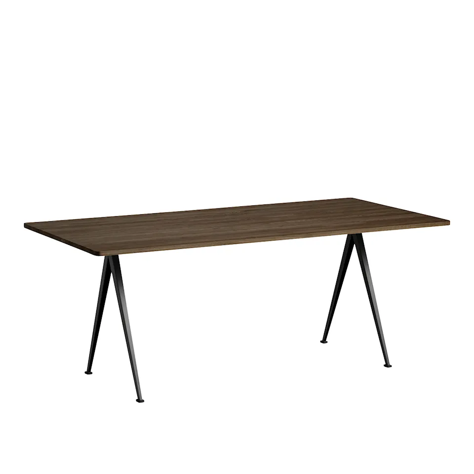 Pyramid Table 02 - Black Base - Smoked Oak - 190x85 cm