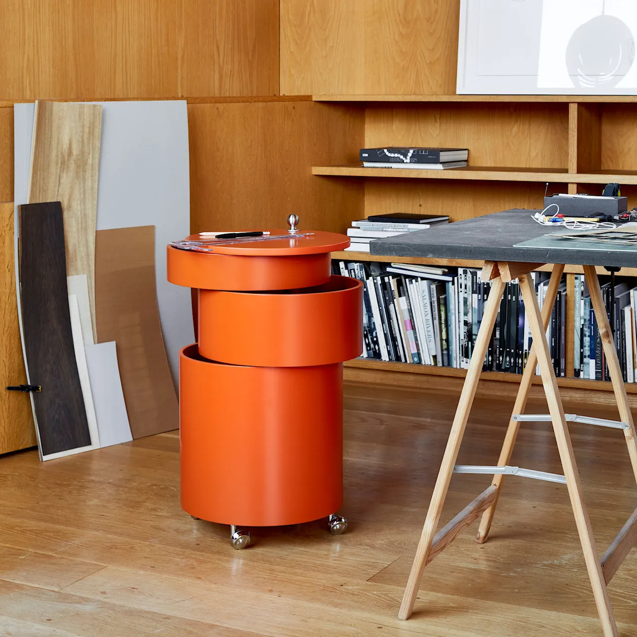 Barboy High Gloss Side Table & Mobile Storage Unit