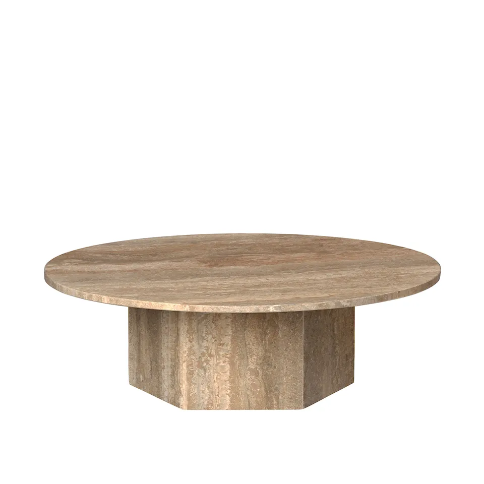 Epic Coffee Table Round Ø 110 cm, Warm Taupe Travertine Stone