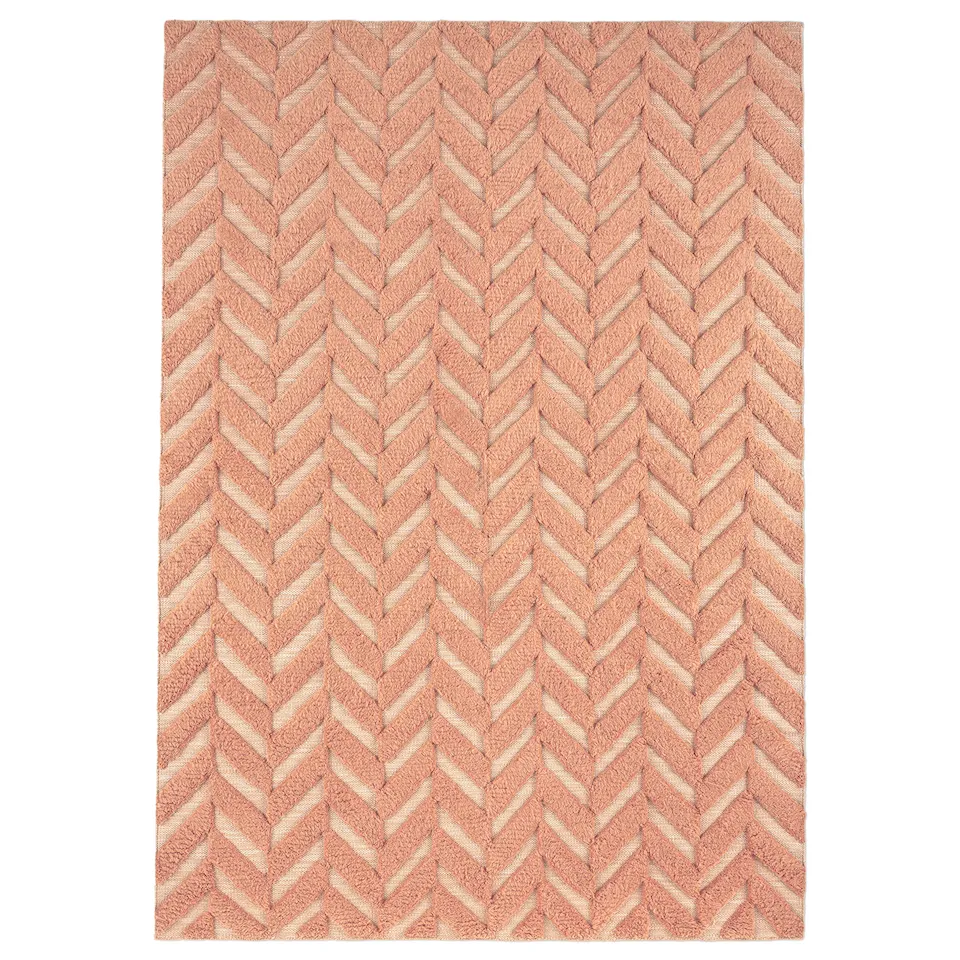 Herringbone Salmon Pink ullteppe
