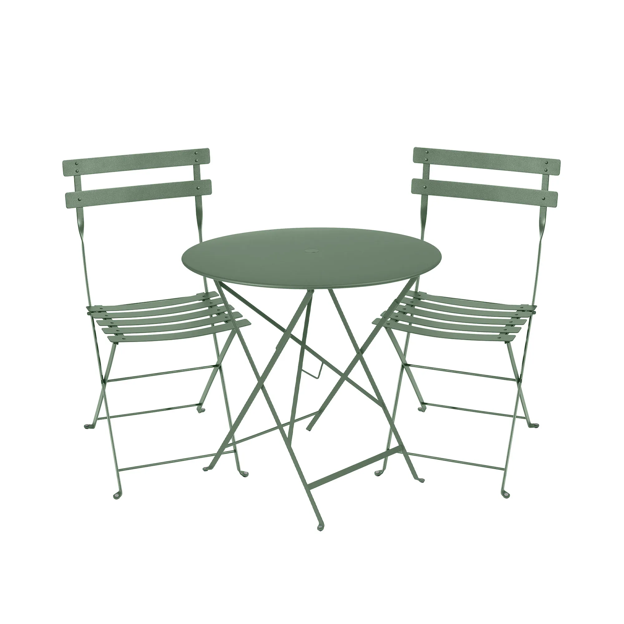 Bistro spisegruppe bord 77cm & 2 metall stoler - 1