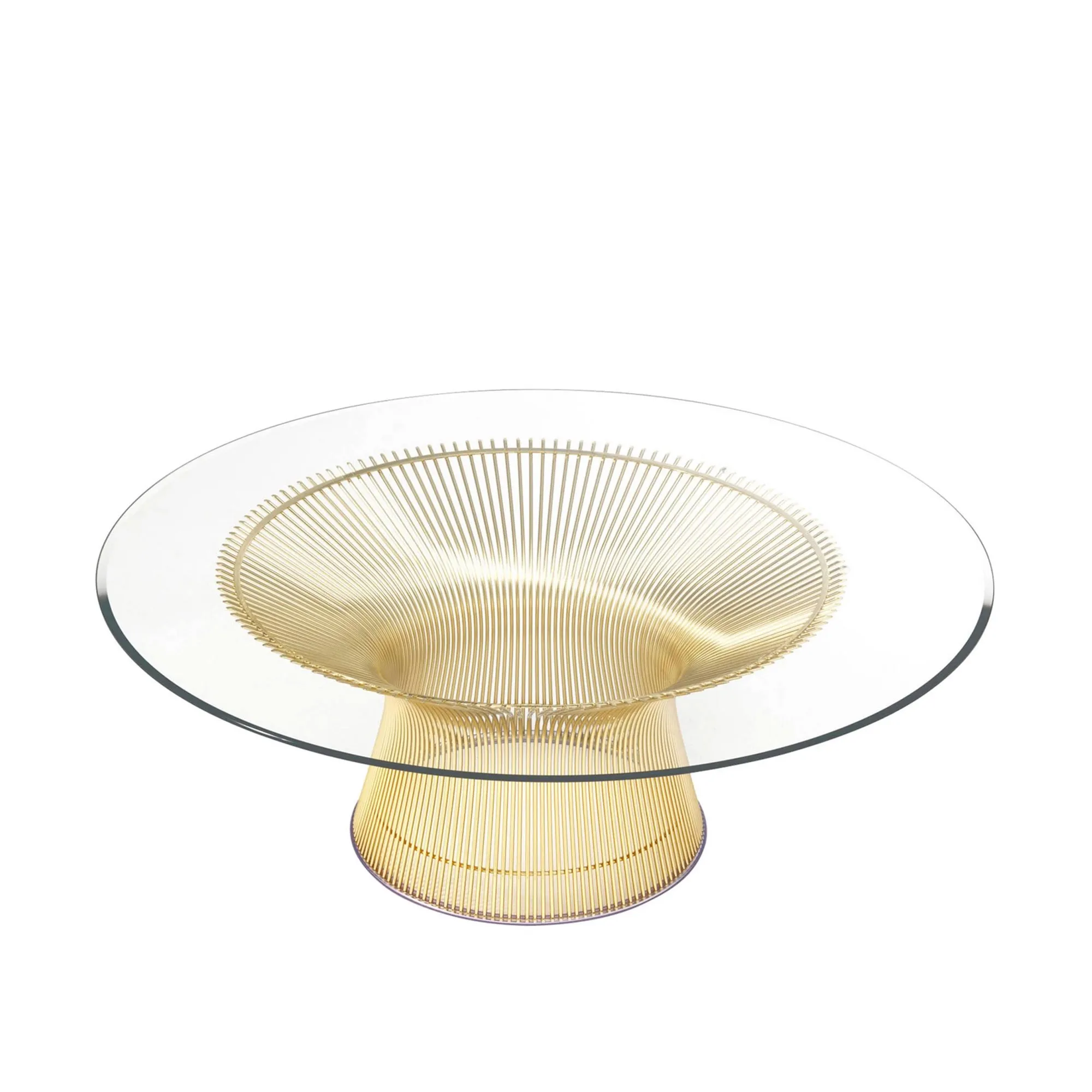 Platner salongbord Ø 92 cm 18K gull - 1