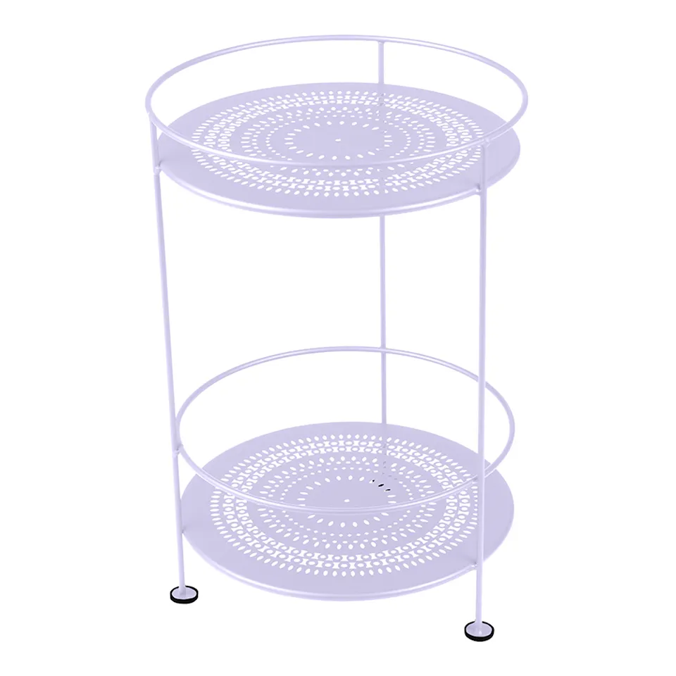 Guinguette Side Table With Perforated Double Top, Marshmallow