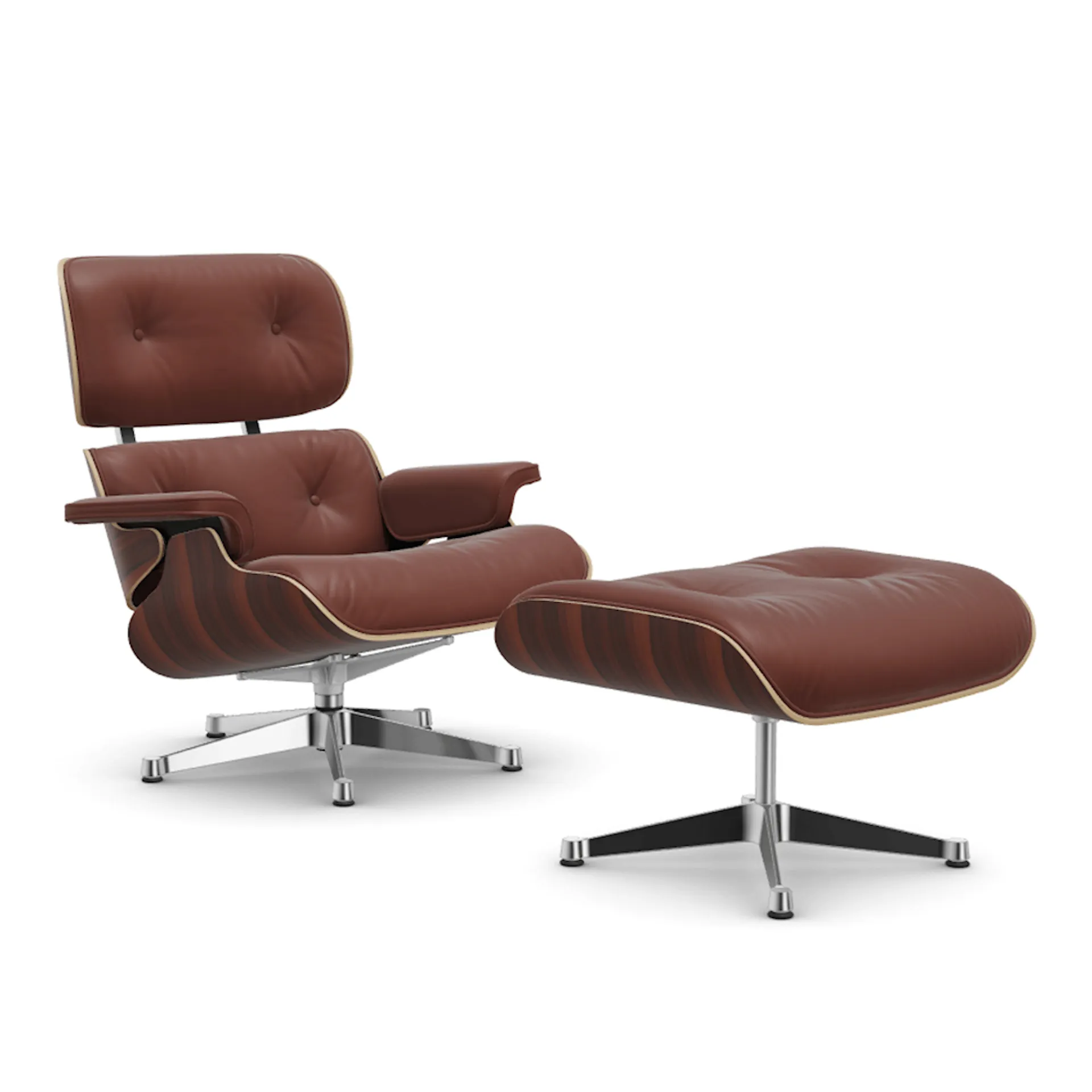 Eames Lounge Chair & Ottoman Santos Palisander Polert Base - Vitra - Charles & Ray Eames - NO GA