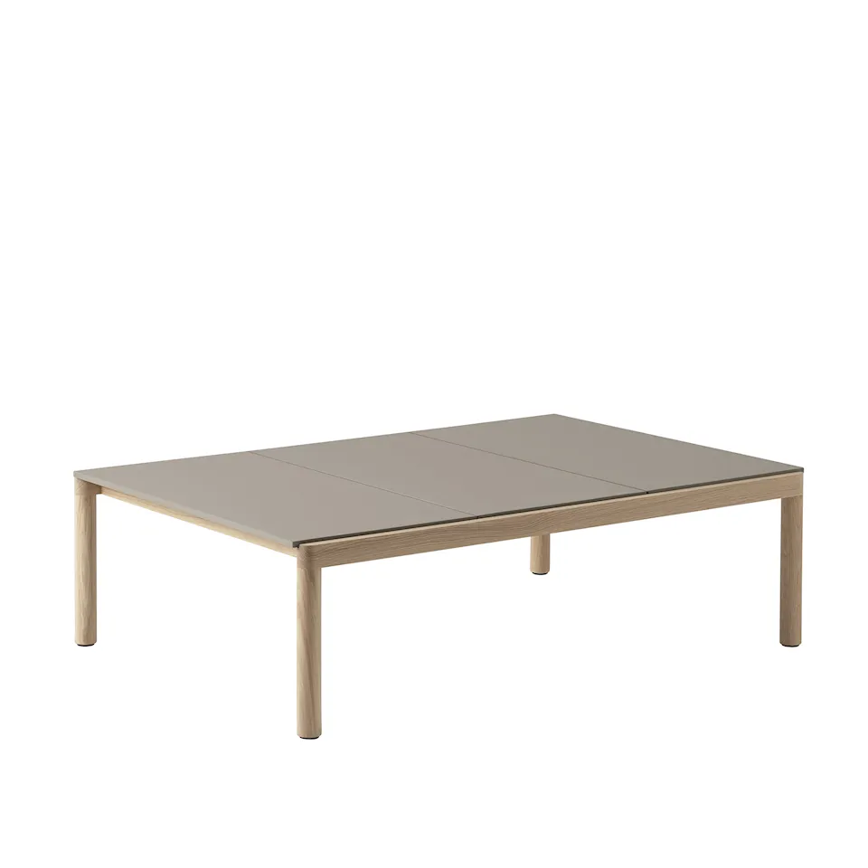 Couple Coffee Table / 120 x 84 x 35 cm - 3 Plain - Taupe/Oak