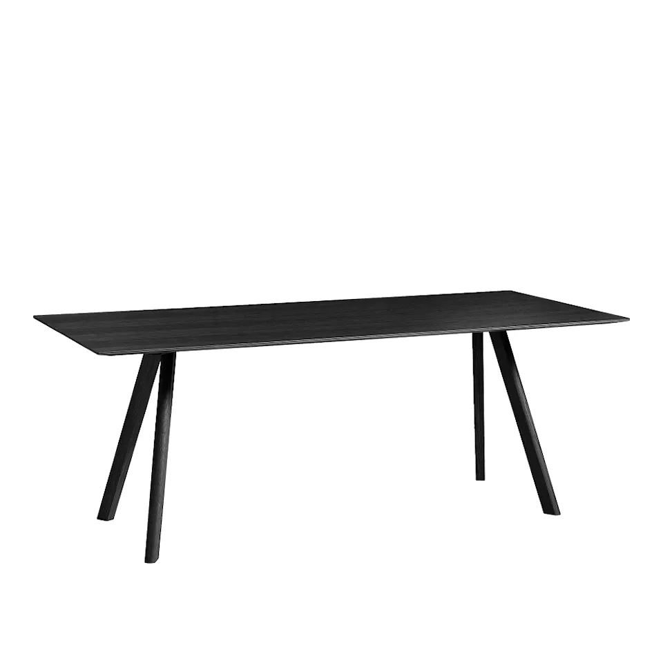 CPH30 2.0 Table Black Lacquered Oak Frame L200 X W90 X H74 Black Lacquered Oak Veneer Tabletop Black Lacquered Edge